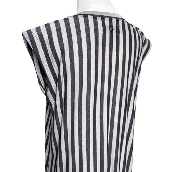 DIESEL Striped T-Shirt Dress Mini Size M Viscose Fabric Sleeveless - Picture 6 of 8